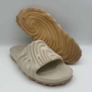 Men’s Crocs x Salehe Bembury Pollex Parsnip Beige Textured Slip-On Slide Size 14